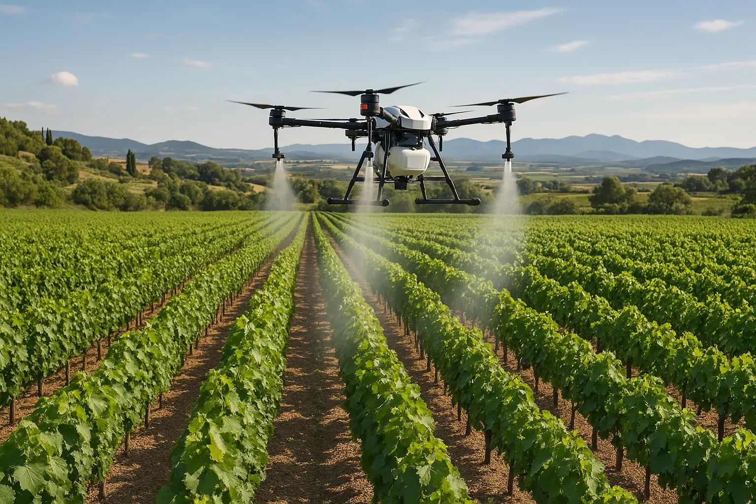 Fumigación fitosanitaria con drones en Girona - Tratamiento de maíz, forrajes, frutales