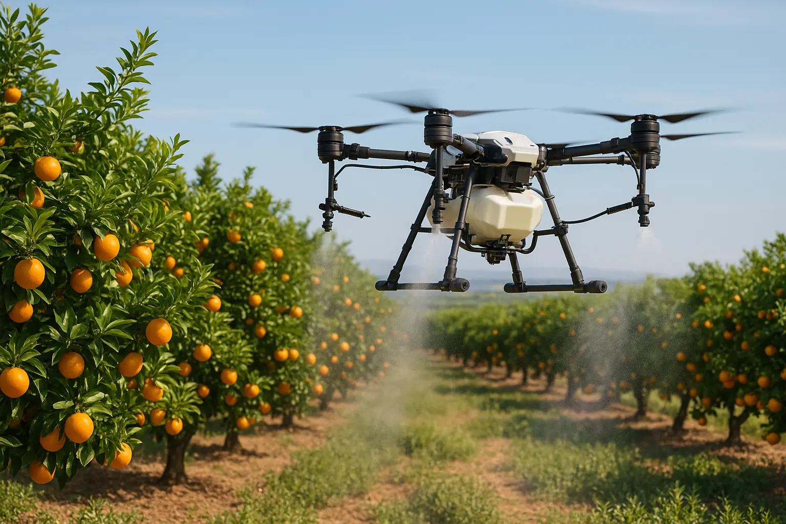 Fumigación fitosanitaria con drones en Castellón - Tratamiento de cítricos, almendros, algarrobos