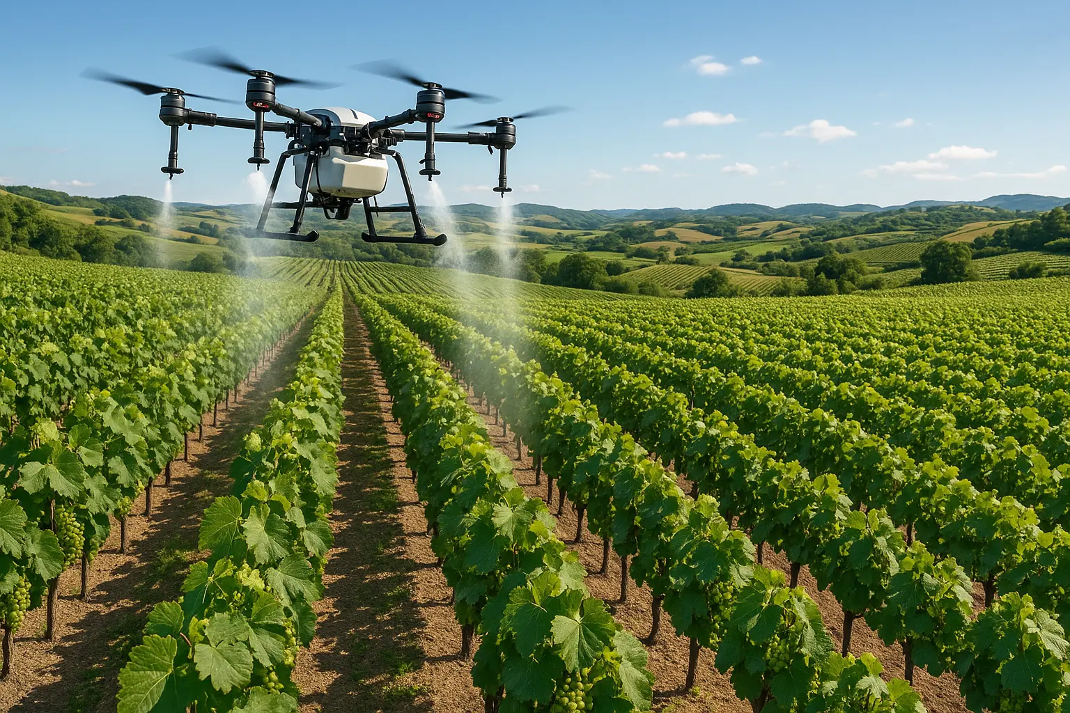 Fumigación fitosanitaria con drones en Navarra - Tratamiento de cereales, viñedo, hortalizas
